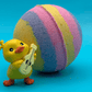 Rainbow Duck Kids Bath Bomb Gift Box with Toy Ducks Inside - 4 ct - Berwyn Betty's Bath & Body Shop