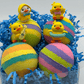 Rainbow Duck Kids Bath Bomb Gift Box with Toy Ducks Inside - 4 ct - Berwyn Betty's Bath & Body Shop