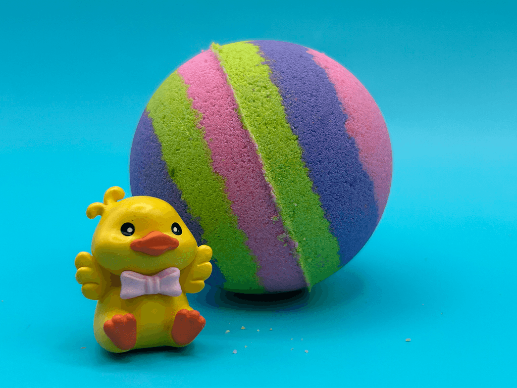 Rainbow Duck Kids Bath Bomb Gift Box with Toy Ducks Inside - 4 ct - Berwyn Betty's Bath & Body Shop
