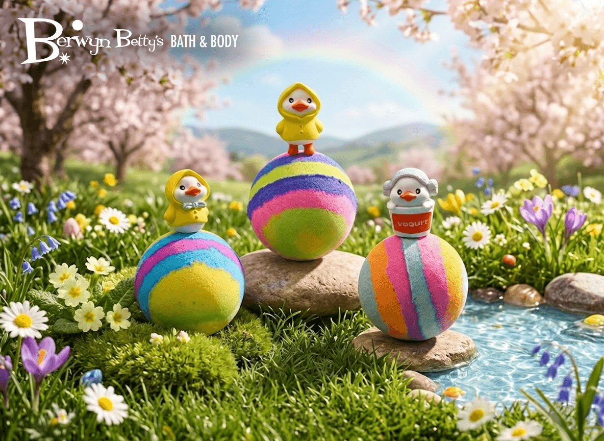 Rainbow Duck Kids Bath Bomb with Toy Duck Inside - Berwyn Betty's Bath & Body Shop