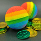 Rainbow's End Kids Bath Bomb with Plastic Coins Inside - Berwyn Betty's Bath & Body Shop