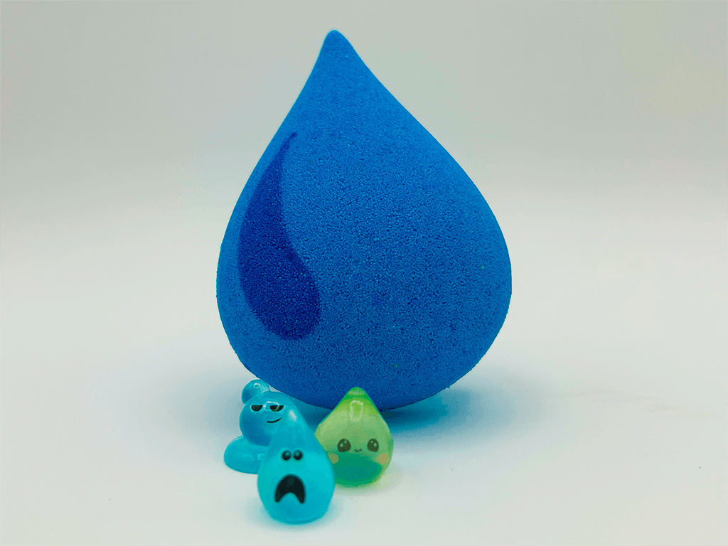 Raindrop Kids Bath Bomb with Tiny Raindrop Characters Inside - Berwyn Betty's Bath & Body Shop