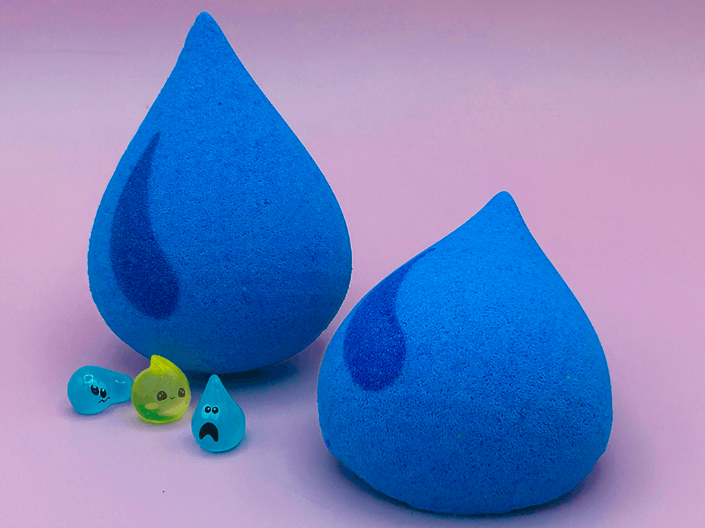 Raindrop Kids Bath Bomb with Tiny Raindrop Characters Inside - Berwyn Betty's Bath & Body Shop