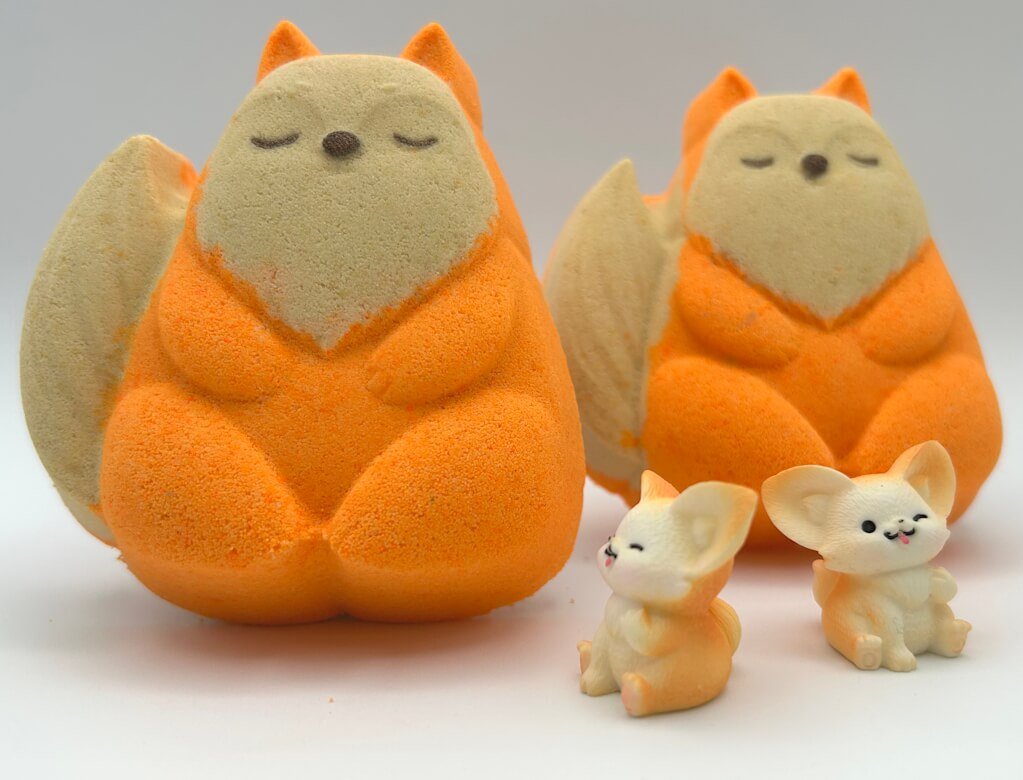 Red Fox Kids Bath Bomb with Baby Fox Mini Figurine Inside - Berwyn Betty's Bath & Body Shop