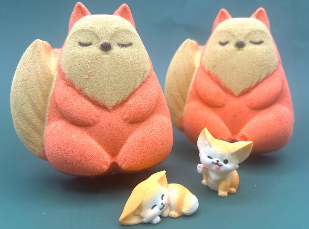 Red Fox Kids Bath Bomb with Baby Fox Mini Figurine Inside - Berwyn Betty's Bath & Body Shop