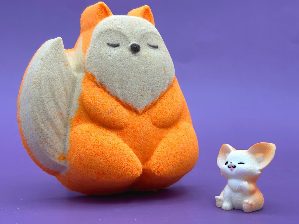 Red Fox Kids Bath Bomb with Baby Fox Mini Figurine Inside - Berwyn Betty's Bath & Body Shop