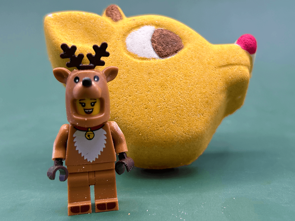 Rudolph the Red Nose Reindeer Kids Bath Bomb with Reindeer Minifigure Inside - Berwyn Betty's Bath & Body Shop