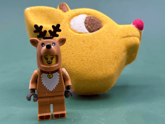 Rudolph the Red Nose Reindeer Kids Bath Bomb with Reindeer Minifigure Inside - Berwyn Betty's Bath & Body Shop