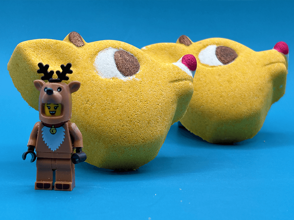 Rudolph the Red Nose Reindeer Kids Bath Bomb with Reindeer Minifigure Inside - Berwyn Betty's Bath & Body Shop