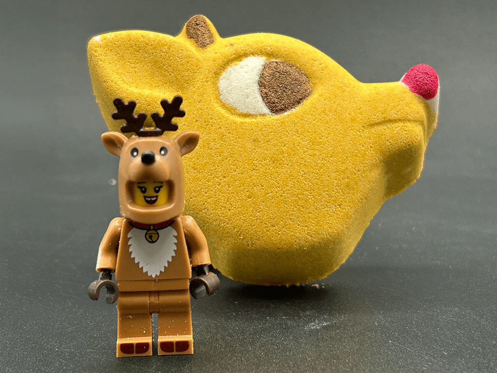 Rudolph the Red Nose Reindeer Kids Bath Bomb with Reindeer Minifigure Inside - Berwyn Betty's Bath & Body Shop