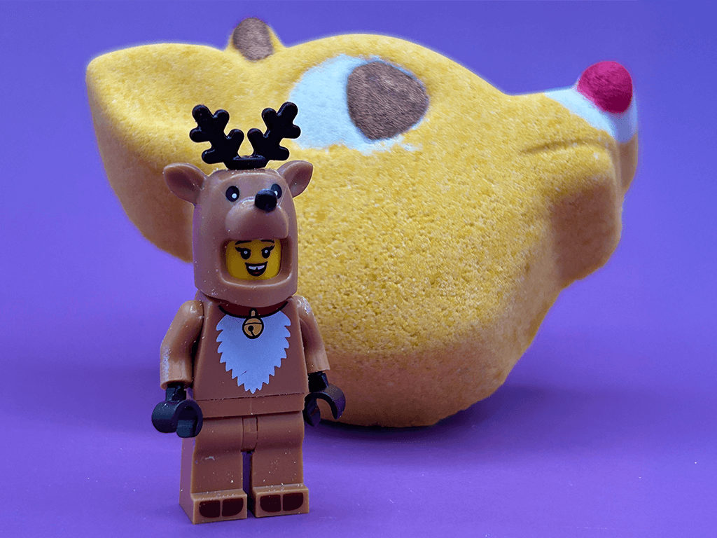 Rudolph the Red Nose Reindeer Kids Bath Bomb with Reindeer Minifigure Inside - Berwyn Betty's Bath & Body Shop