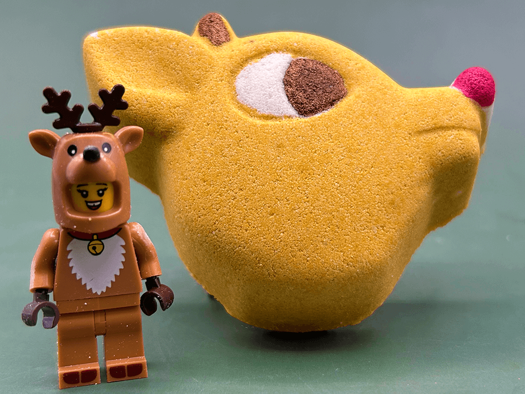 Rudolph the Red Nose Reindeer Kids Bath Bomb with Reindeer Minifigure Inside - Berwyn Betty's Bath & Body Shop
