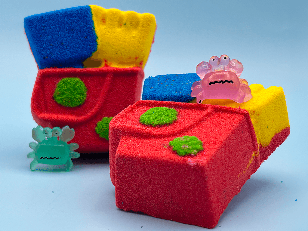 Sand Pail Kids Bath Bomb with Luminous Crab Toy Inside - Berwyn Betty's Bath & Body Shop
