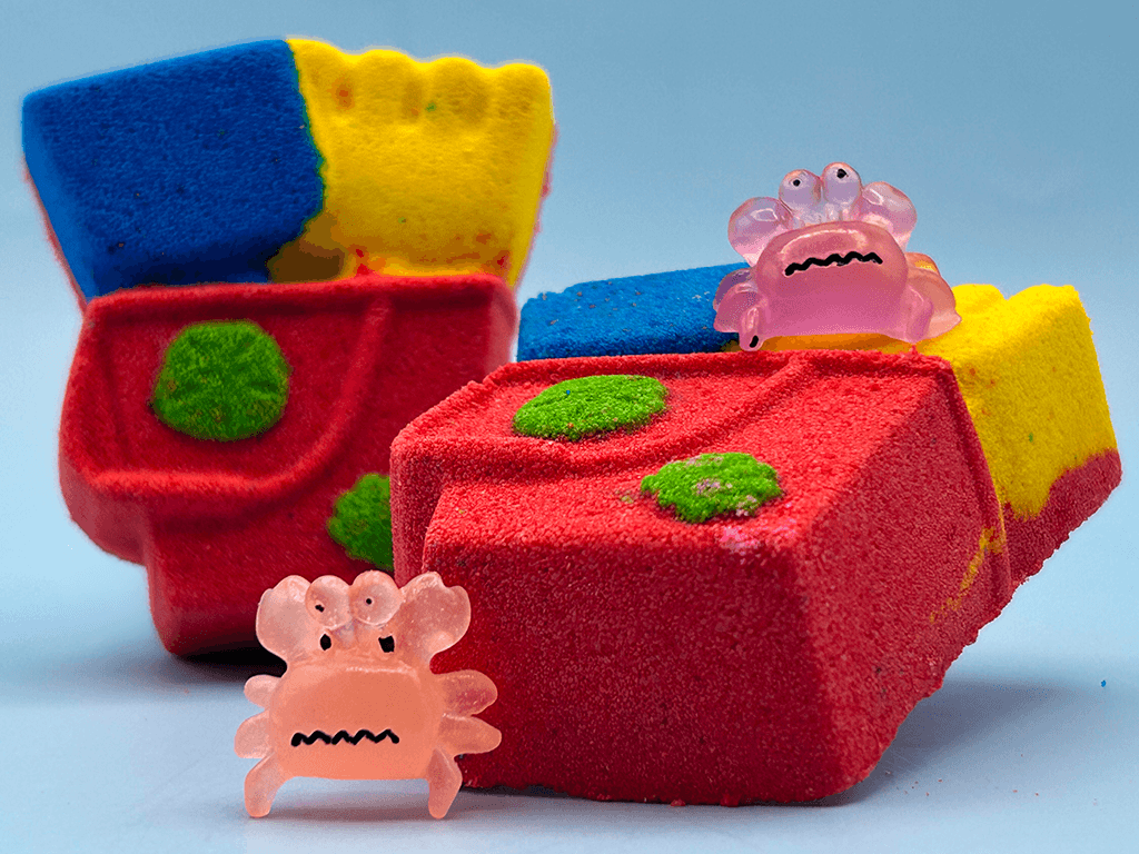 Sand Pail Kids Bath Bomb with Luminous Crab Toy Inside - Berwyn Betty's Bath & Body Shop