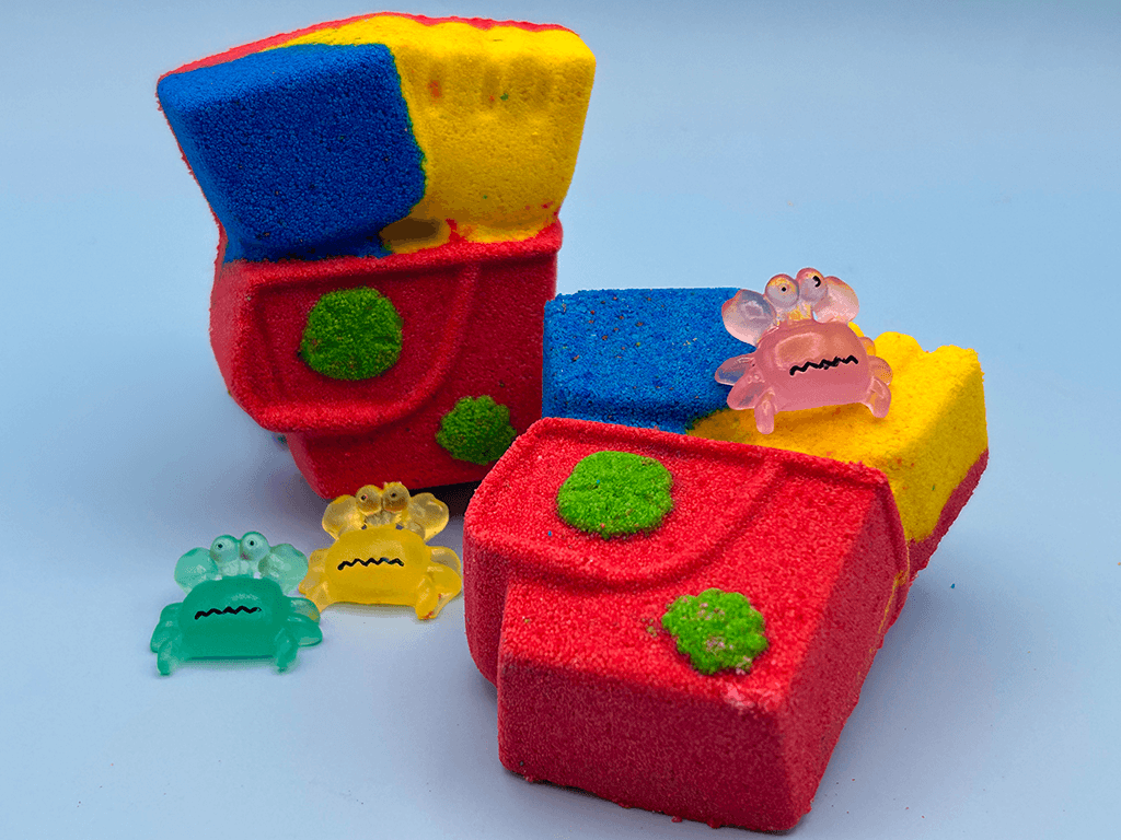 Sand Pail Kids Bath Bomb with Luminous Crab Toy Inside - Berwyn Betty's Bath & Body Shop