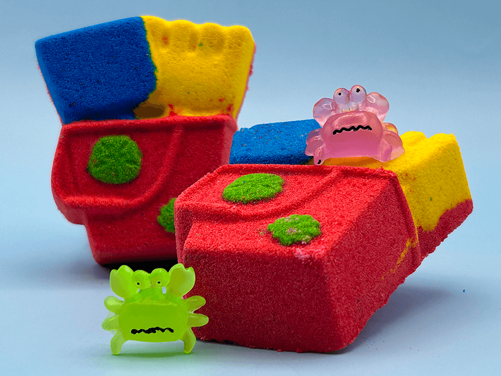 Sand Pail Kids Bath Bomb with Luminous Crab Toy Inside - Berwyn Betty's Bath & Body Shop