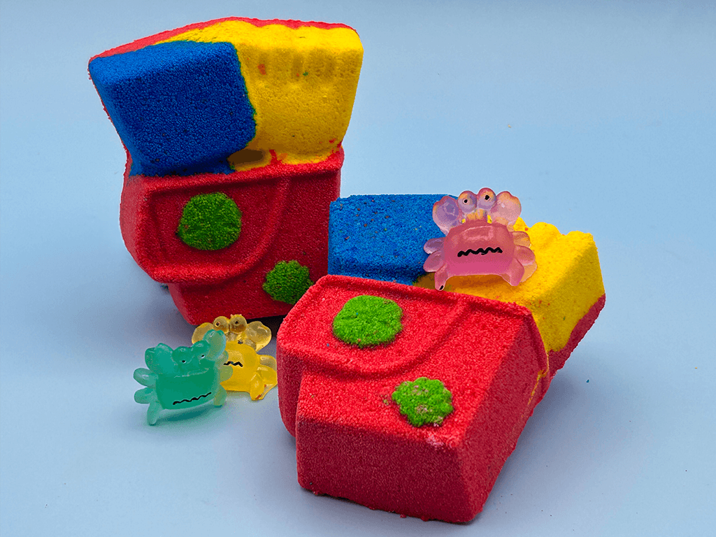 Sand Pail Kids Bath Bomb with Luminous Crab Toy Inside - Berwyn Betty's Bath & Body Shop