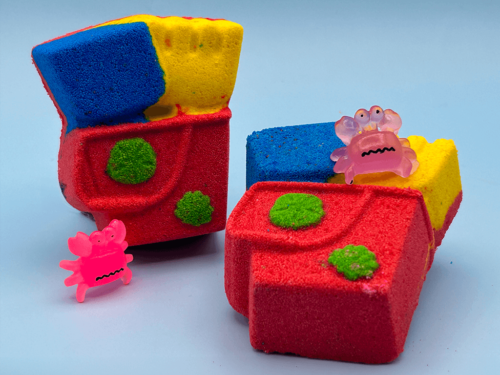 Sand Pail Kids Bath Bomb with Luminous Crab Toy Inside - Berwyn Betty's Bath & Body Shop