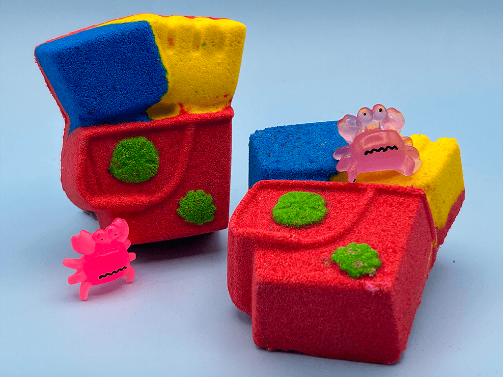 Sand Pail Kids Bath Bomb with Luminous Crab Toy Inside - Berwyn Betty's Bath & Body Shop