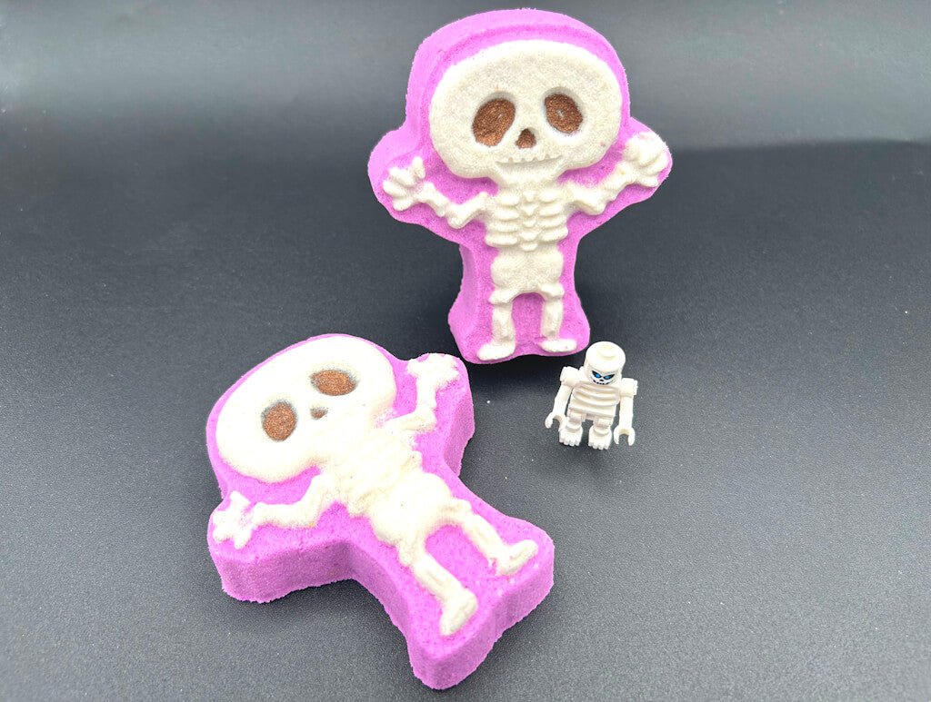 Skeleton Kids Bath Bomb with Skeleton Mini Figure Inside - Berwyn Betty's Bath & Body Shop