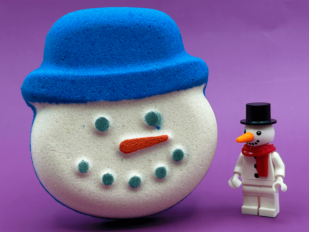 Snowman Kids Bath Bomb with Snowman Minifigure Inside - Berwyn Betty's Bath & Body Shop