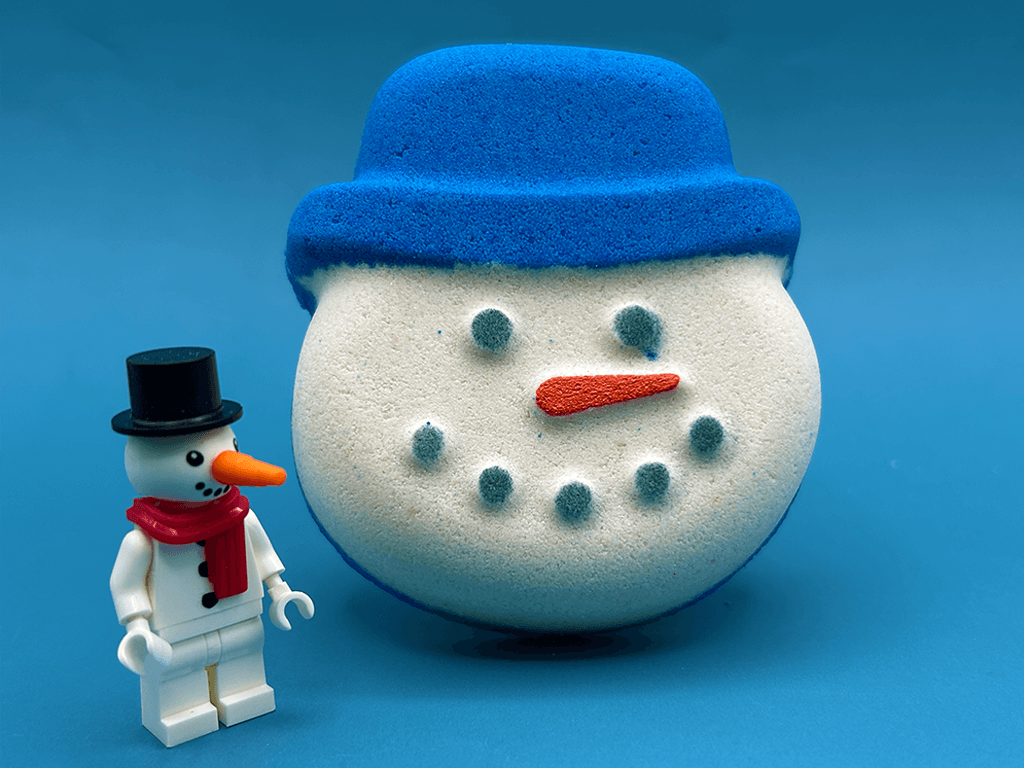 Snowman Kids Bath Bomb with Snowman Minifigure Inside - Berwyn Betty's Bath & Body Shop