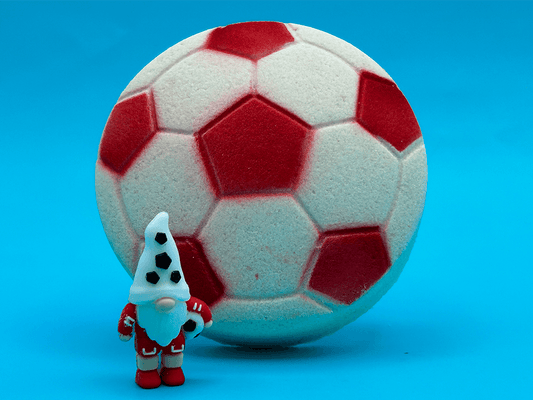 Soccer Ball Surprise Kids Bath Bomb with Soccer Gnome Minifigure Inside - Berwyn Betty's Bath & Body Shop