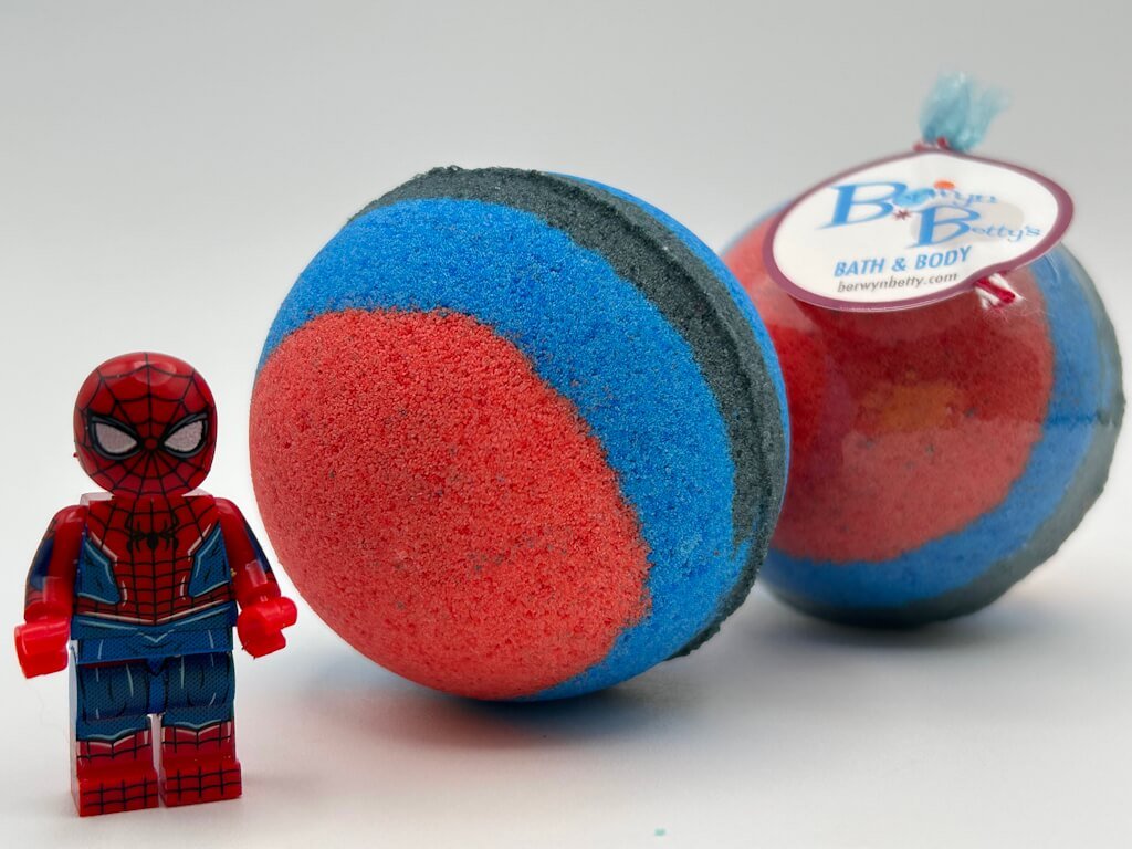 Spiderman Superhero Kids Bath Bomb with Toy Inside - Berwyn Betty's Bath & Body Shop