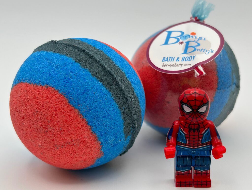 Spiderman Superhero Kids Bath Bomb with Toy Inside - Berwyn Betty's Bath & Body Shop