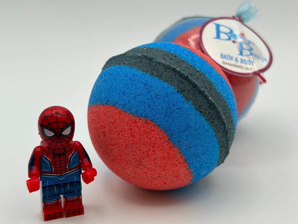 Spiderman Superhero Kids Bath Bomb with Toy Inside - Berwyn Betty's Bath & Body Shop
