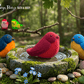 Spring Bird Kids Bath Bomb with Mini Bird Figure Inside - Berwyn Betty's Bath & Body Shop