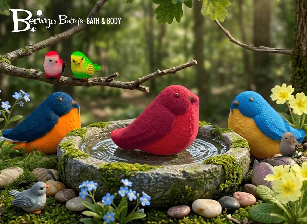 Spring Bird Kids Bath Bomb with Mini Bird Figure Inside - Berwyn Betty's Bath & Body Shop
