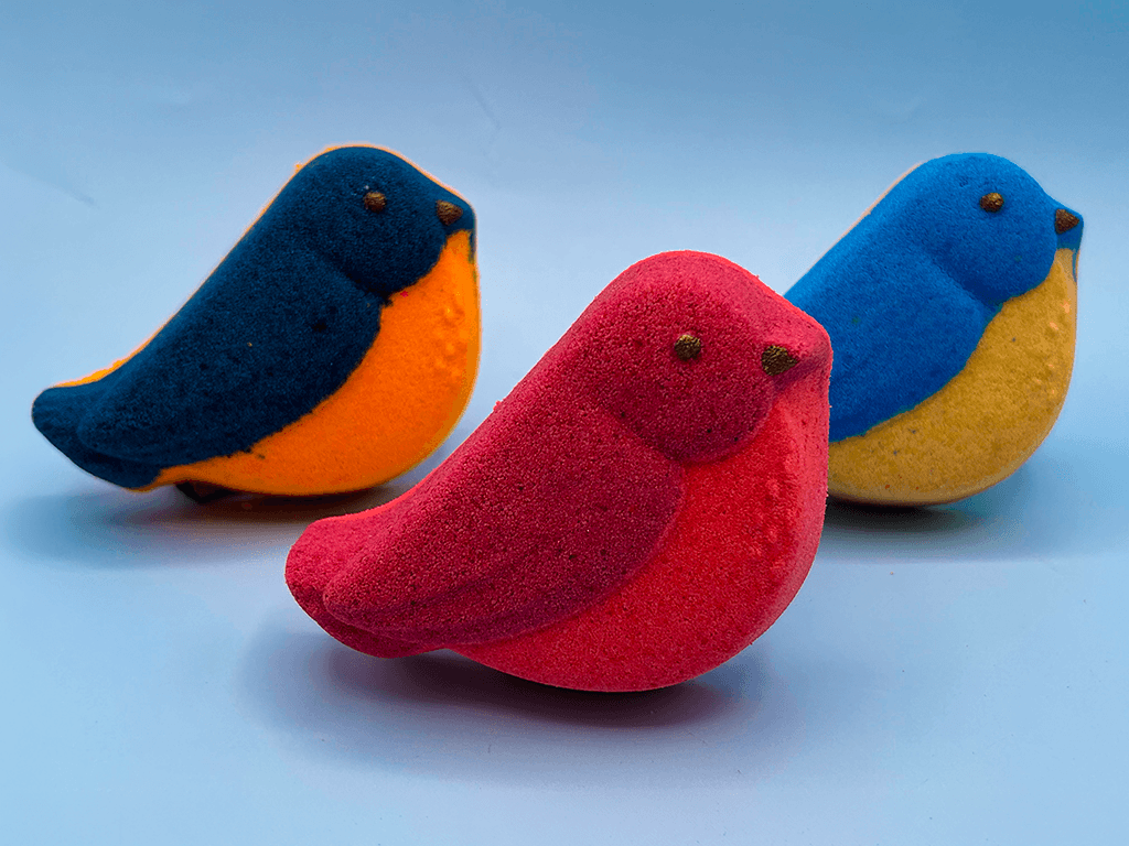Spring Bird Kids Bath Bomb with Mini Bird Figure Inside - Berwyn Betty's Bath & Body Shop