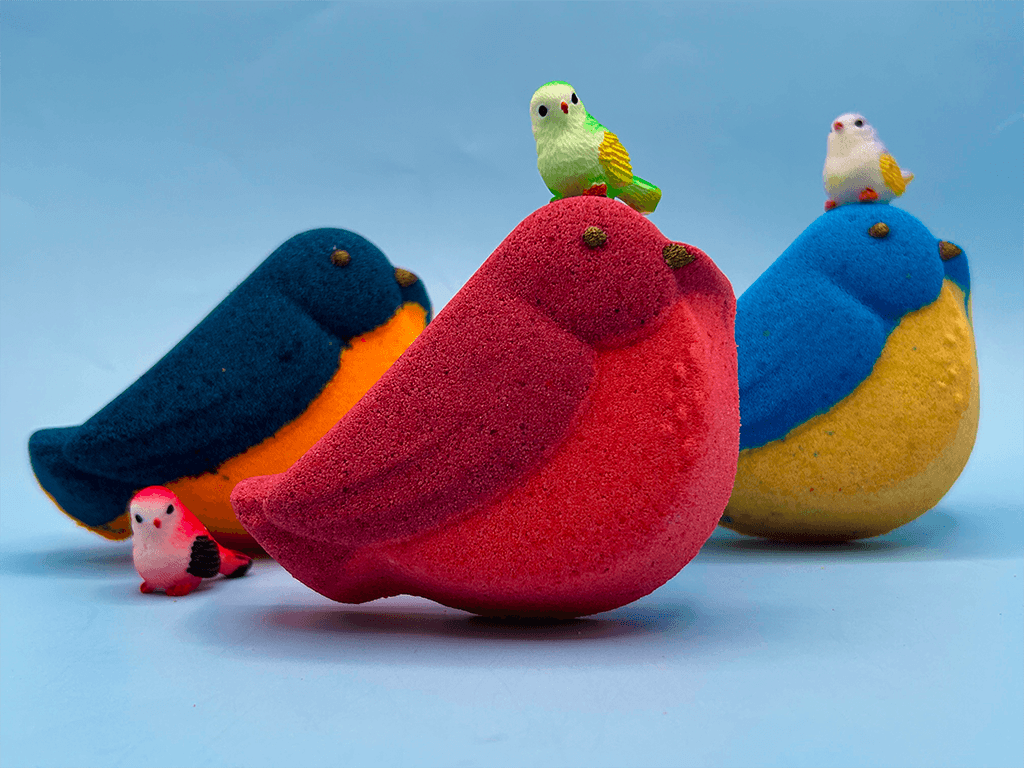 Spring Bird Kids Bath Bomb with Mini Bird Figure Inside - Berwyn Betty's Bath & Body Shop