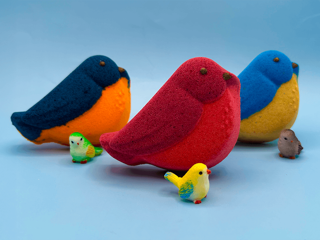 Spring Bird Kids Bath Bomb with Mini Bird Figure Inside - Berwyn Betty's Bath & Body Shop