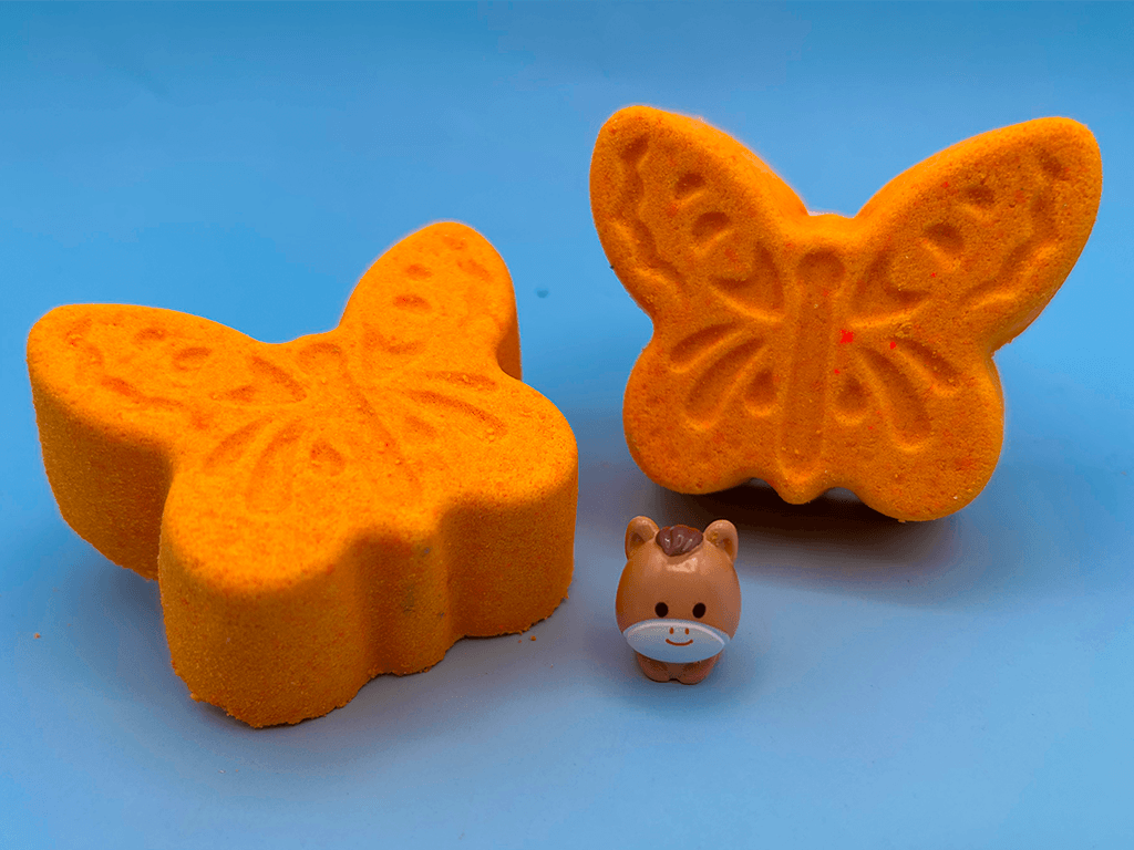 Spring Butterfly Kids Bath Bomb with Baby Foal Farm Animal Figure Inside - BASICS Collection - Berwyn Betty's Bath & Body Shop