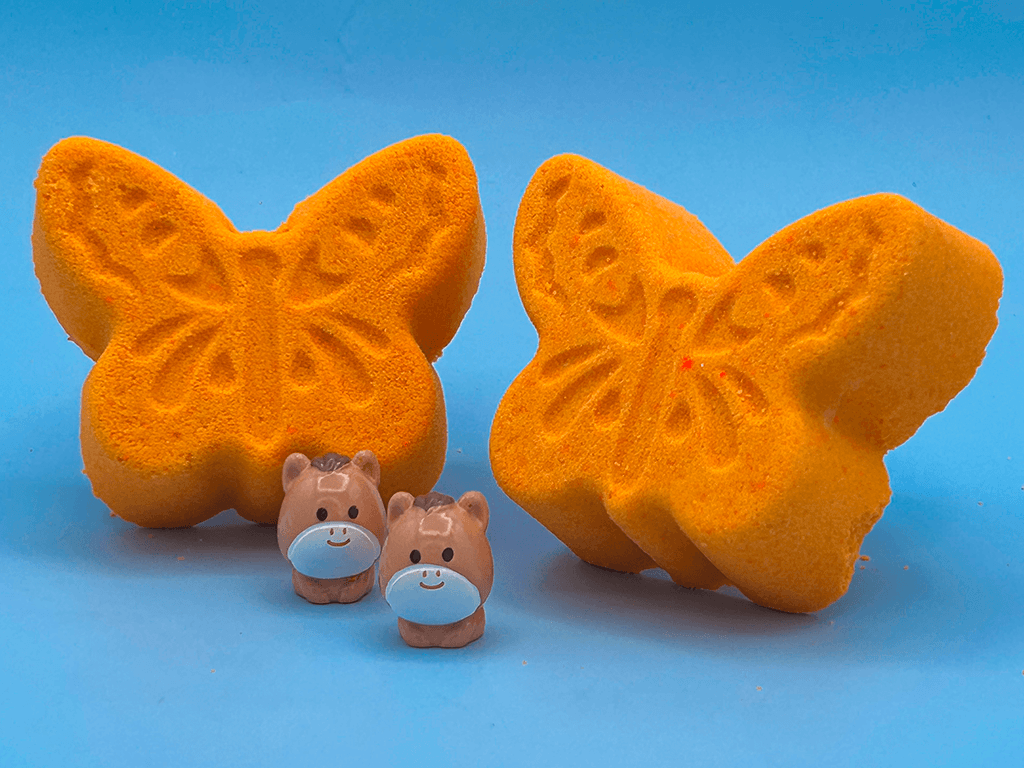 Spring Butterfly Kids Bath Bomb with Baby Foal Farm Animal Figure Inside - BASICS Collection - Berwyn Betty's Bath & Body Shop
