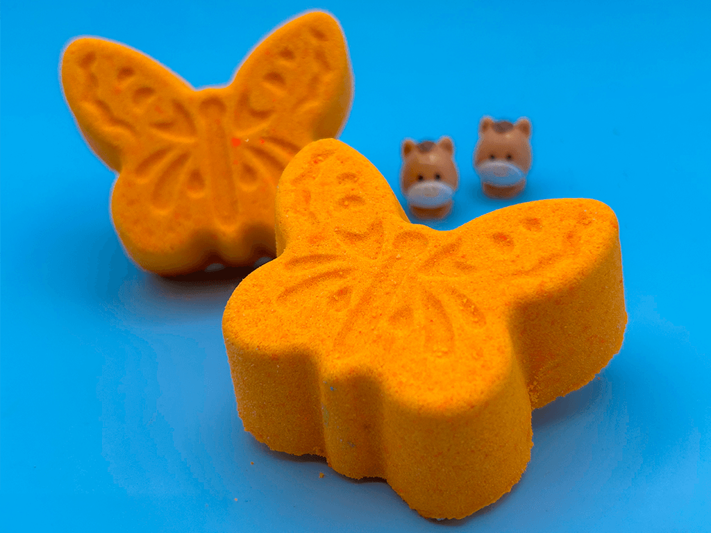 Spring Butterfly Kids Bath Bomb with Baby Foal Farm Animal Figure Inside - BASICS Collection - Berwyn Betty's Bath & Body Shop