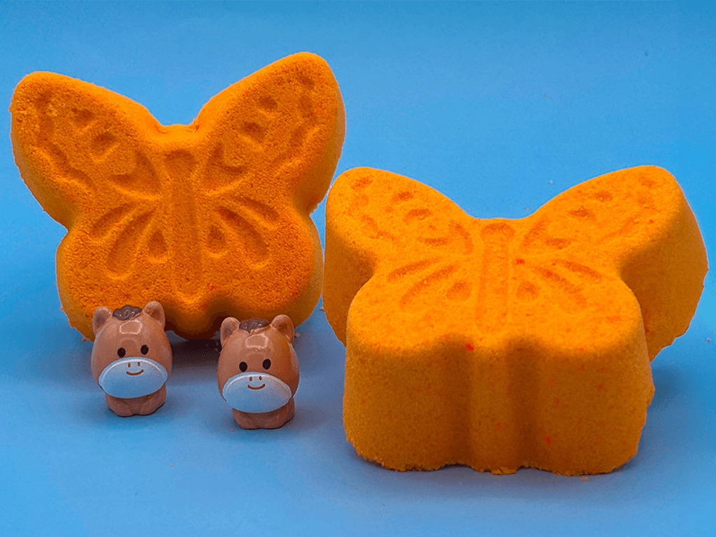 Spring Butterfly Kids Bath Bomb with Baby Foal Farm Animal Figure Inside - BASICS Collection - Berwyn Betty's Bath & Body Shop