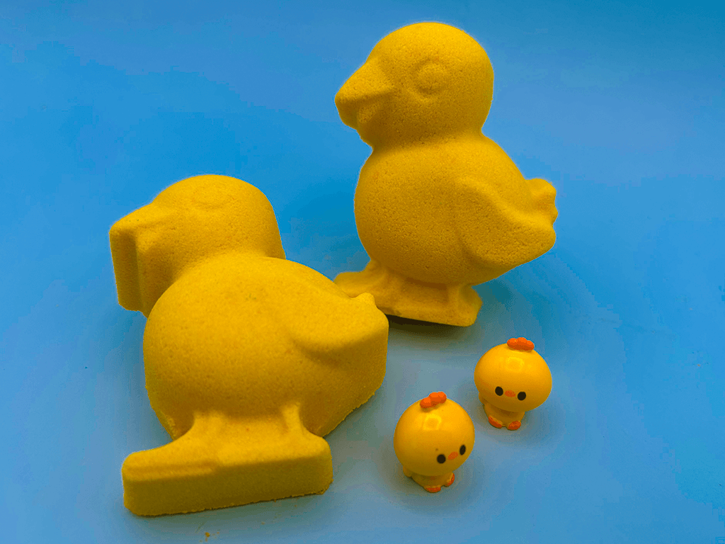Spring Chick Kids Bath Bomb with Baby Chick Farm Animal Figure Inside - BASICS Collection - Berwyn Betty's Bath & Body Shop