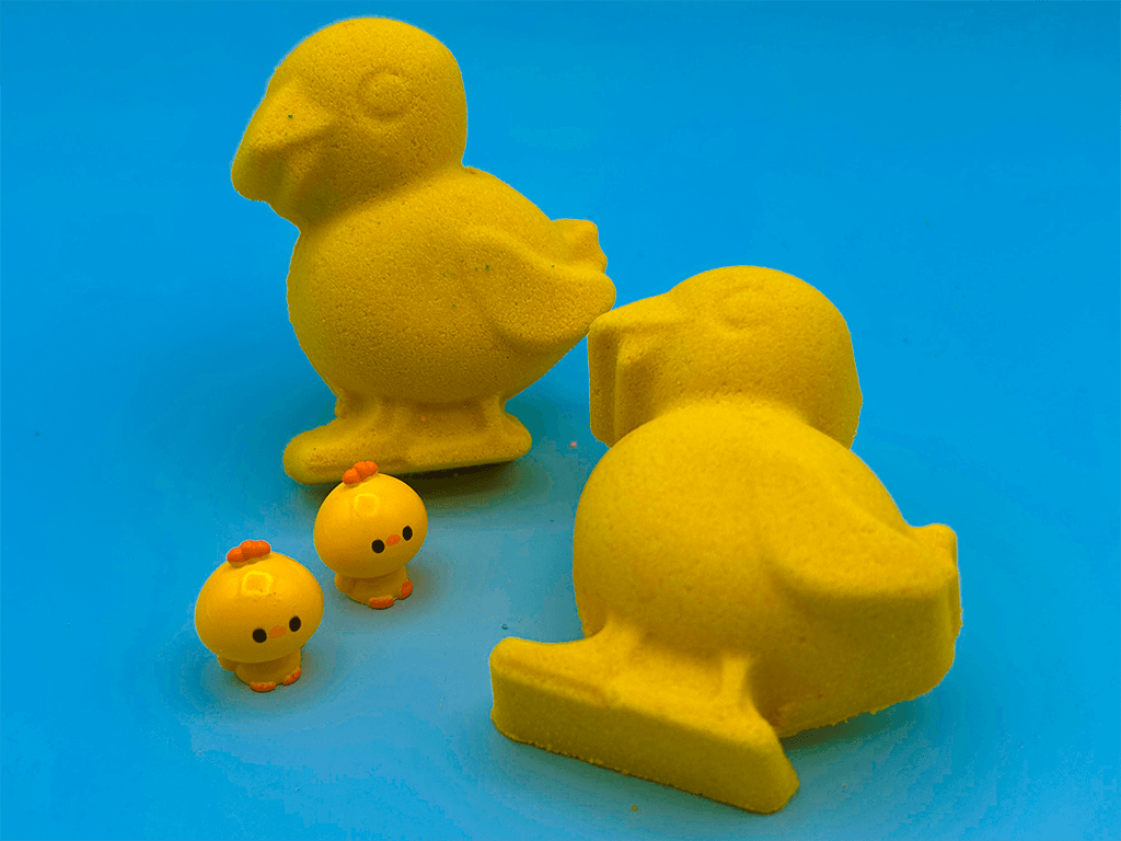Spring Chick Kids Bath Bomb with Baby Chick Farm Animal Figure Inside - BASICS Collection - Berwyn Betty's Bath & Body Shop