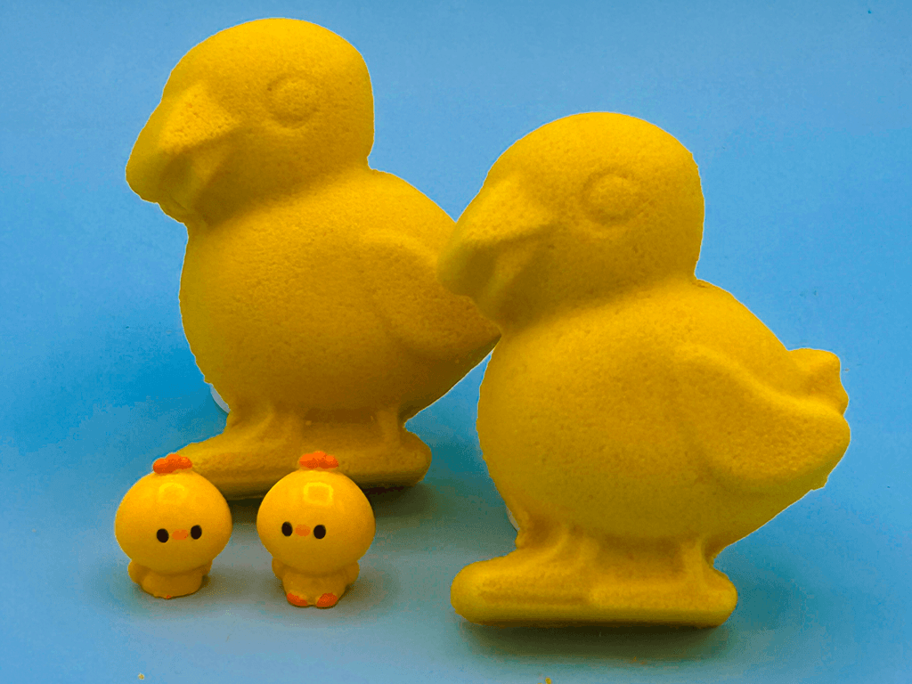 Spring Chick Kids Bath Bomb with Baby Chick Farm Animal Figure Inside - BASICS Collection - Berwyn Betty's Bath & Body Shop
