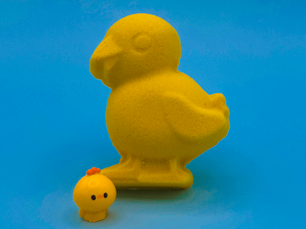Spring Chick Kids Bath Bomb with Baby Chick Farm Animal Figure Inside - BASICS Collection - Berwyn Betty's Bath & Body Shop
