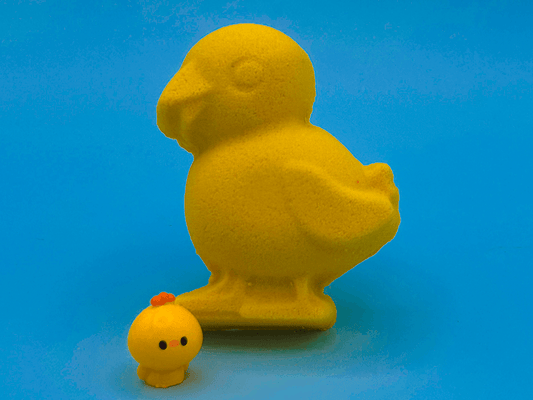 Spring Chick Kids Bath Bomb with Baby Chick Farm Animal Figure Inside - BASICS Collection - Berwyn Betty's Bath & Body Shop