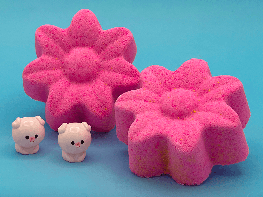 Spring Flower Kids Bath Bomb with Baby Piglet Farm Animal Figure Inside - BASICS Collection - Berwyn Betty's Bath & Body Shop