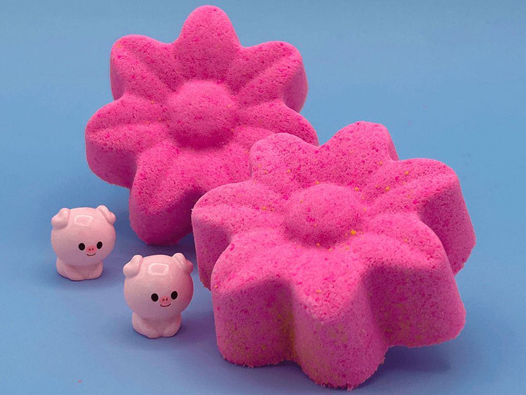 Spring Flower Kids Bath Bomb with Baby Piglet Farm Animal Figure Inside - BASICS Collection - Berwyn Betty's Bath & Body Shop