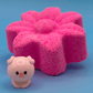 Spring Flower Kids Bath Bomb with Baby Piglet Farm Animal Figure Inside - BASICS Collection - Berwyn Betty's Bath & Body Shop