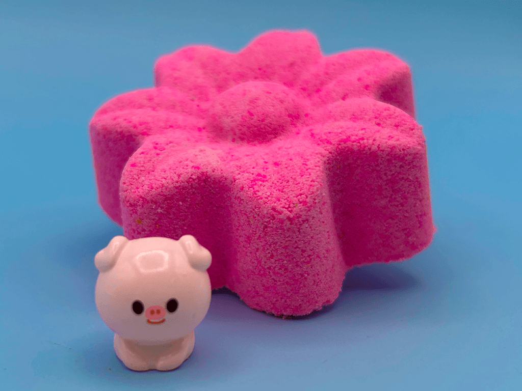 Spring Flower Kids Bath Bomb with Baby Piglet Farm Animal Figure Inside - BASICS Collection - Berwyn Betty's Bath & Body Shop