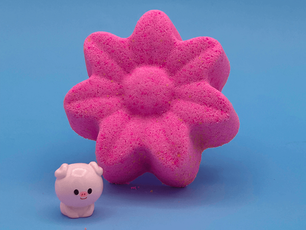 Spring Flower Kids Bath Bomb with Baby Piglet Farm Animal Figure Inside - BASICS Collection - Berwyn Betty's Bath & Body Shop