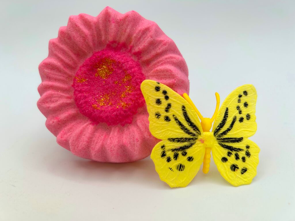 Spring Flower Kids Bath Bomb with Butterfly Toy Inside - Berwyn Betty's Bath & Body Shop